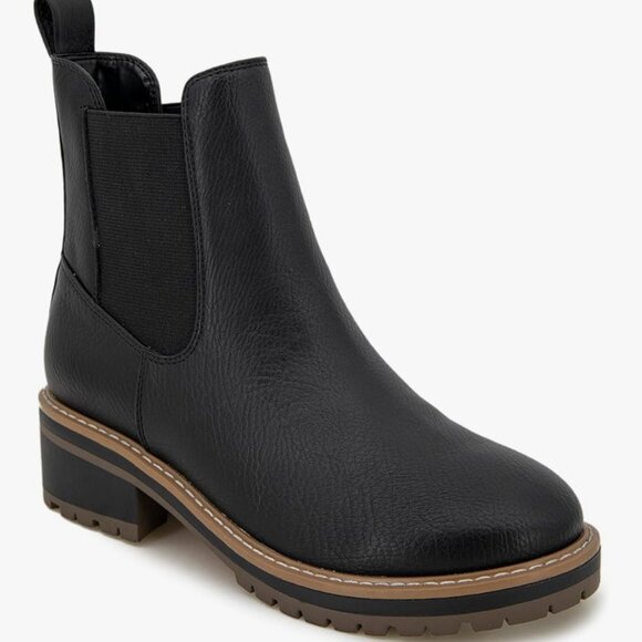 NEVER WORN - Kensie Khai Chelsea Boot Women's Size 7.5M Black Leather Ankle High - Picture 7 of 7